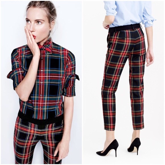 plaid tuxedo pants